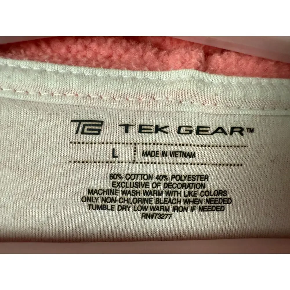 Tek Gear Casual Cotton Blend Full Zip Hooded Jacket Size Large Orange - Picture 4 of 6